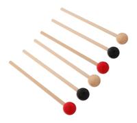 LAPYAPPE Wooden Drum Mallets Versatile and Convenient Replacement Instrument Sticks 3 Pairs with Short Handles for Small Wooden Drums and Xylophone for Beginners
