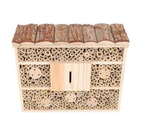 LAPYAPPE Wooden Insect Hotel Garden Habitat Bee House Outdoor Bug Shelter Nesting Home for Bees Butterflies Ladybirds, Natural Wooden Beekeeping Shelter for Garden and Yard