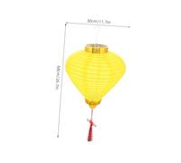 LAPYAPPE Yellow Vintage Vietnamese Hanging Lantern Traditional Cloth Pendant for Indoor Outdoor Use Antique Style Street Passage Decor for Spring Festival and Year Celebrations