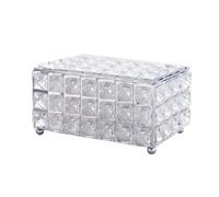 Lapyyne Crystal Tissue Box Nordic Simple Fashionable Table Napkins Storage Box Bar Diamond Holder Living Room Decor Gift A 19 X 11 X 10cm