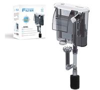 LAQUAL Aquarium Filter with Surface Skimmer, 10 Gallon Small Fish Tank Filter, 3-Layer Filtration, Adjustable Water Flow, Waterfall Design for Increasing Oxygen, Quiet & Efficient Hang on Back Filter