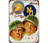 Laquaud Great Tin Sign Aluminum Metal Sign 1943 Army vs. Notre Dame Vintage Look 8x12 Inch
