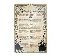 Laquaud Witchs Home Rules of The House tin Signs Vintage bar Cafe Garage Home Wall Decoration Rules Sign 8x12 inch
