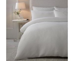 Laqula Serene - Lindly Textured Duvet Cover Set, Double Bed, White
