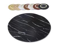 Lar 100cm Black Marble Rotating Serving Tray - Round Kitchen & Dining Plate for Entertaining Available in 60cm 70cm and 80cm Sizes Perfect for Home Decor.