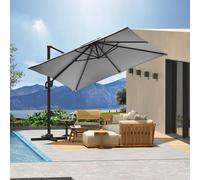 Lar Cantilever Umbrella for Outdoor Use, Offset Design with 360° Rotat and Adjustable Tilt for Ultimate Shade, Crafted with Heavy-Du Aluminum Fe and 240g Ox Fabric, Perfect for Patios,