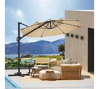 Lar Cantilever Umbrella for Outdoor Use, Offset Design with 360° Rotat and Adjustable Tilt for Ultimate Shade, Crafted with Heavy-Du Aluminum Fe and 240g Ox Fabric, Perfect for Patios,