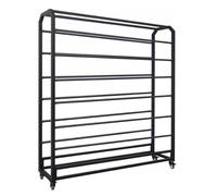 Lar Commercial Fabric Display Rack with Adjustable Rods & Brakeable Wheels, Perfect for Vinyl Spool, Car Color Chan Film, Tablecloths & Wrappers - 12 Rods, H210cm x W130cm