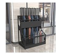 Lar Commercial Metal Umbrella Stand with Drip Tray, Entryway nizer for 30-50 Umbrellas, Black Design, Perfect for Hallways and Businesses