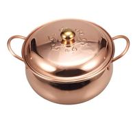 Lar Copper Stockpot with Lid - Nonstick Soup Pot, Oven Safe Cooking Pot for Stews, Extra Thick Induct-Catible, Perfect for Home Kitchen & Reurant, 22cm/8.7inch