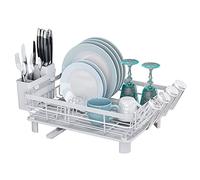 Lar Dish Drying Rack Set with Drainboard & sil Holder - Space-Saving Kitchen Counter nizer for Efficient Dish Draining & Wine s Sto - Includes Drying Mat