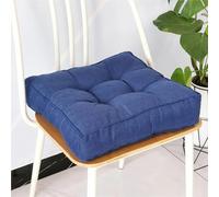 Lar Firm Memory Foam Seat Cushs - 2 Pack Dark Blue Square Pads for Dining Chairs Sofas Armchairs Garden & Outdoor Use - Ideal Bo Cushs for Elderly & Pregnancy (50x50 cm)
