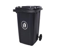 Lar Gray Plastic Trash Can with Flip Lid - 100L Recycling Bin for Efficient Waste Sorting - Durable Waste Container for Markets and Home Use