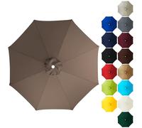 Lar Replacement Parasol Canopy 2m/2.7m/ for 6/8 Arms Garden Umbrella - UV 30+ Sun Protect Fabric for Patio Backyard Pool Dark Brown