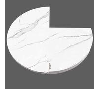 Lar Round Folding Table Top, 47.2-78.7in Expandable Wooden Dining Desk, Space-Saving Tabletop Extender, Easy Sto, No Legs, White (150cm/59.06in)