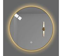 Lar Round Illuminated Bathroom Mirror - Anti-Fog, Expon-Proof, Waterproof IP44, Modern Vani Mirror with Warm/White Light, Wall-Mounted Metal e.