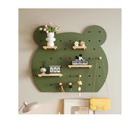 Lar Wooden Pegboard Wall Shelf Modular nizer Display Panel Set Pegboard Wall nizer for Kitchen Ga Office Dorm Room (Green Bear 80x80cm)