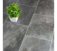 VINYL FLOORING UK Lara 8109 Grey Stone Effect Anti-Slip Vinyl Flooring For Kitchen, Bathroom, Dining Room, 2.5mm Thick Vinyl Sheet-3m(9'9") X 3m(9'9")-9m²