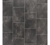 Lara 8409 Warm Grey Stone Tile Effect Turbo Vinyl Flooring | - 3m x 1.5m 6ft6" x 4ft11")