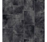 Lara 999E Dark Slate Tile Effect Solent Vinyl Flooring | - 2m x 1m (6ft6" x 3ft3")