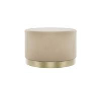 Lara Large Pouffe - Beige Velvet and Brushed Gold, none