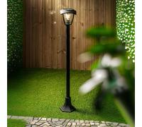CGC Lighting Lara Black Solar Outdoor Post Light Bollard Traditional Filament LED Warm White Light IP44