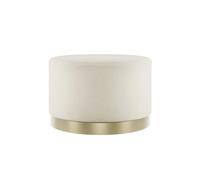 Lara Cream Velvet Pouffe - Large Multipurpose Design with Brushed Gold Base