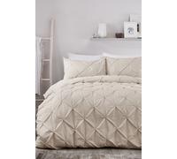 'Lara' Luxury Ruched Duvet Cover Set Serene Natural Super King