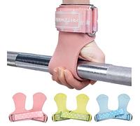 LARA STAR Premium Weight Lifting Wrist Hooks Straps for Maximum Grip Support - Deadlift Gloves and Grip Pads Alternative in Fitness Gym Power Training Like Pull Up Deadlifting & Shrugs (Pink)