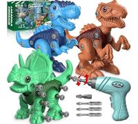Laradola Take Apart Dinosaur Toys for Kids Age 3-8 - STEM Building Kit with Electric Drill - Construction Toys Birthday Gifts for Boys Girls