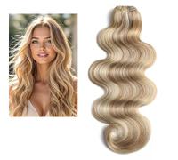Larafona 9A Real Natural Human Hair Weave Extensions Highlights Brown Blonde Virgin Hair Balayage Body Wave 100g/pc P8/613# 28inch/70cm