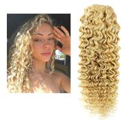 Larafona Blonde Curly Human Hair Bundles Highlights with Honey Blonde 100% Remy Hair Weaving Extensions Curly 27/613# 100g/pc 16inch/40cm