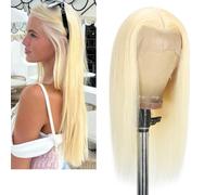 Larafona Blonde Human Hair Invisble Wig Color 613# Lace Frontal Wig (10"-22") 100% Remy Natural Hairline Pre Plucked 16inch/40cm