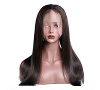 Larafona Brazilian Hair 360 Lace Wig for Women 100% Human Hair Nautral Black 1B Virgin Hair Natural Hairline Straight Pre Plucked 16inch/40cm