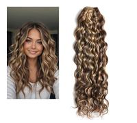 Larafona Hair Brazilian Human Hair Weave Brown Highlights with Blonde Hair Curly P4/27# 100% Remy Blonde Hair Extensions 100g 16inch/40cm