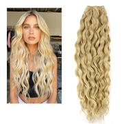 Larafona Hair Human Hair Bundles Blonde Curly Hair Natural Wave Highlights Honey Blonde Human Hair Weft Extensions P27/613# 18inch/45cm