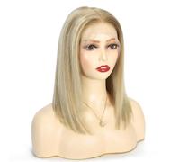 Larafona Highlight Blond Human Hair Full Lace Wig For Women BOB Style P18/613# Transparent Lace Preplucked Hairline 12inch/30cm