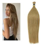 Larafona Human Hair Bulk Light Brown Brazilian Virgin Remy Hair Bundles No Weft Loose Hair Bundles Straight Style 12inch/30cm