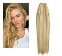 Larafona Human Hair Weave Balayage Brown/Blonde Hair Weft Straight Hair Style 100% Remy Weaving Hair Extensions P8/613# 12inch/30cm