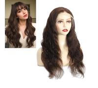 Larafona Human Hair Wig Body Wave Medium Brown 4# 13X4inch Lace Frontal For Women 100% Remy Hair Transparent Lace Seamless 12inch/30cm