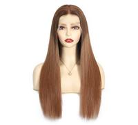 Larafona Human Hair Wig Ombre Brown/Blonde Full Lace Wig Silky Straight 100% Remy Hair Transparent Lace Pre-Plucked Natural Hairline 16inch/40cm