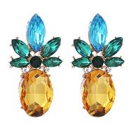 Larancie Rhinestone Pineapple Earrings Crystal Earrings Cute Fruit Ear Jewelry for women and Girls