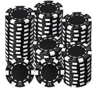 LaRandom 100 Pcs 11.5 Gram Poker Chips ABS Monte Carlo, 40 mm Bingo Chips Tokens Markers Blank Counting Bulk for Blackjack, and Card Night Poker Games (Black)