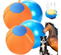 LaRandom 2 Set 17 Inch Herding Ball for Dogs, Dog Herding Ball with Oxford Cloth Cover Pump Tool Agility Training Equipment for Australian Shepherd, Cattle, Border Collie(Orange)