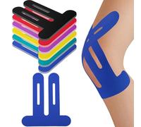 LaRandom 24 Pcs Precut Kinesiology Tape for Knees, Original Cotton Athletic Knee Tape for Pain Relief, Waterproof & Hypoallergenic Latex-Free for Support Stability Sports(Plain)