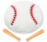 LaRandom 3 Pcs Fluffy Plush Baseball Pillow Set Rabbit Fur Throw Baseball Bat Pillows for Room Decoration Birthday Gifts