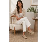 LARANGE Women's Maya Grace Snaffle Trim Low Wedge Comfort Loafer in Beige | Size: 4 LARANGE Beige 4