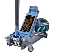 LARBANKE Trolley Jack 80mm-465mm,3 Ton Capacity with Rubber Pads and Magnetic Trays,Low-Profile Floor Jack with Dual Pistons Quick Lift Pump,for Utility Vehicle,Blue and Gray