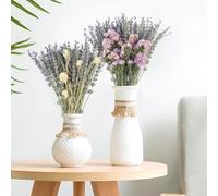 Larber 135PCS Lavender Dried Flowers Decoration Lavender Bouquets with Rabbit's Tail Grass and Baby's Breath Dried Flower Set Lavender Mixed Dried Flowers Decoration for Vase Table Home Decoration