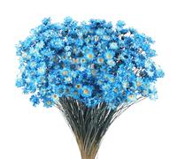 Larber 300PCS Dried Flowers Brazilian Small Daisy Decorative Dried Flowers Sapphire Blue Mini Daisy Mini Dried Baby's Breath Chamomile Bouquet for Holiday Party Decoration Diy Home Wedding Arrangement